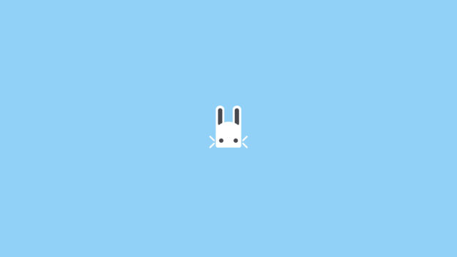 Minimalist White Bunny Icon Light Blue Desktop Wallpaper