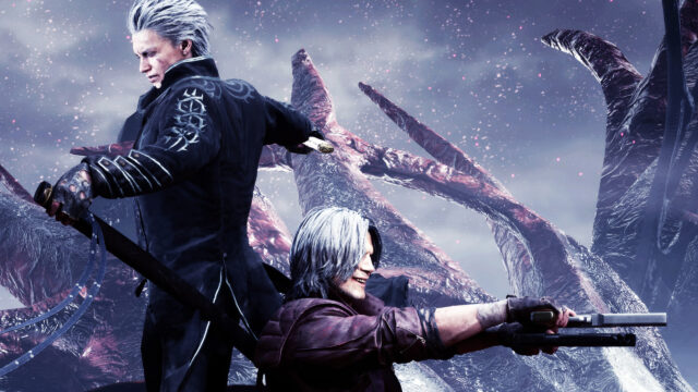 Vergil and Dante Battle Stance Desktop Wallpaper