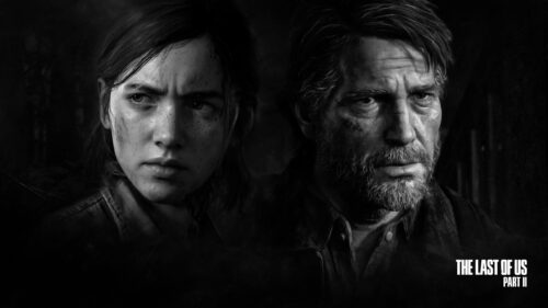 Ellie and Joel Black and White The Last of Us Part II Desktop Wallpaper