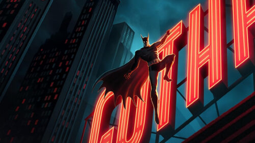 Batman Neon Gotham Skyline Desktop Wallpaper