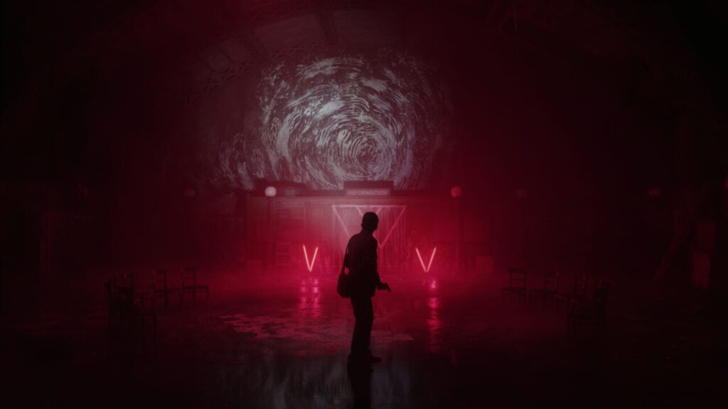 Alan Wake 2 Dark Red Room Desktop Wallpaper