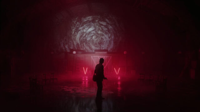 Alan Wake 2 Dark Red Room Desktop Wallpaper