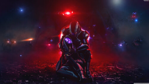 Mass Effect Commander Shepard and Tali 4K Desktop Wallpaper