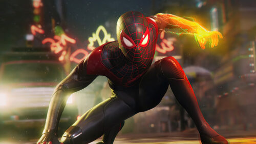 Miles Morales Marvel Spider-Man Action Scene 4K Desktop Wallpaper