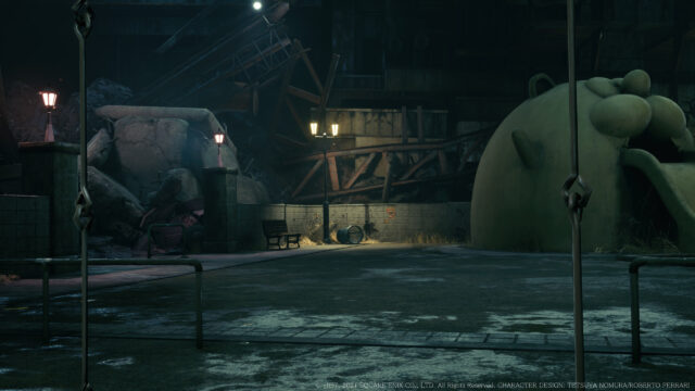 Dystopian Urban Playground Scene Desktop Wallpaper