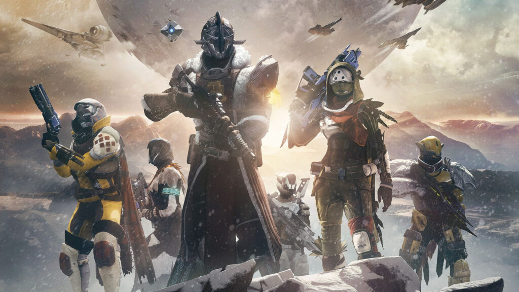 Destiny Guardians Amidst a Snowy Landscape 4K Wallpaper