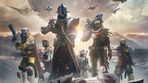 Destiny Guardians Amidst a Snowy Landscape 4K Wallpaper