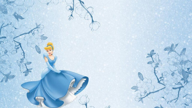 Cinderella in a Blue Gown Elegant Desktop Wallpaper