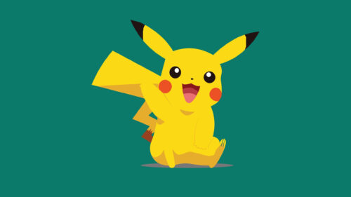 Happy Yellow Pikachu Vector Art Design 4K Desktop Wallpaper