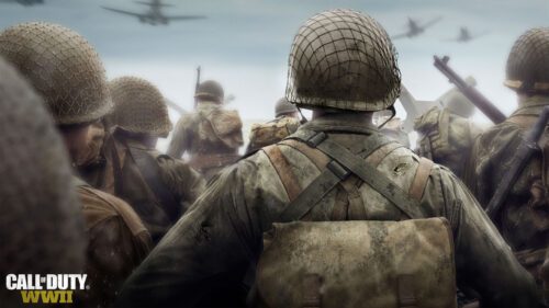 World War II Soldiers Group Marching Towards Battle Desktop Wallpaper
