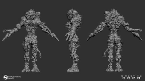 Grotesque Sci-Fi Creature Digital Sculpt Desktop Wallpaper