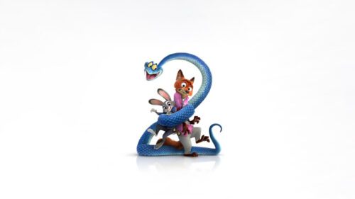 Zootopia Characters Captured by a Blue Snake Desktop Wallpaper