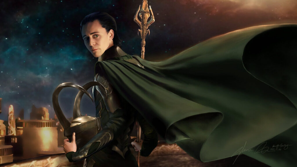 Loki Marvel Supervillain Green Cloak Art Desktop Wallpaper