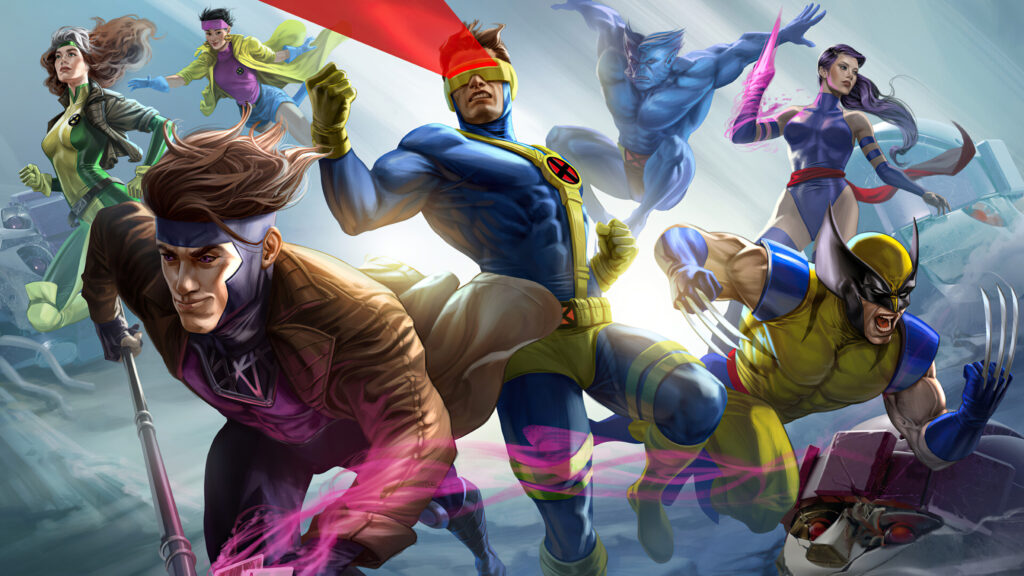 X-Men Action Team Dynamic Illustration Desktop Wallpaper