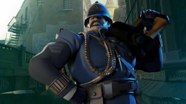 Team Fortress 2 Soldier Police Uniform Aesthetic Desktop Wallpaper