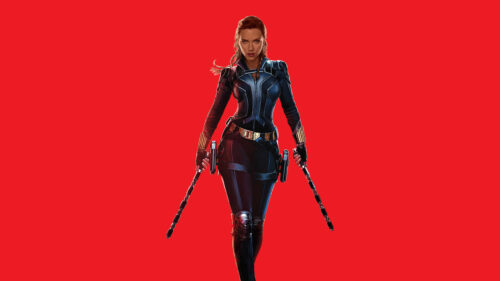Scarlett Johansson Black Widow Action Pose 4K Desktop Wallpaper