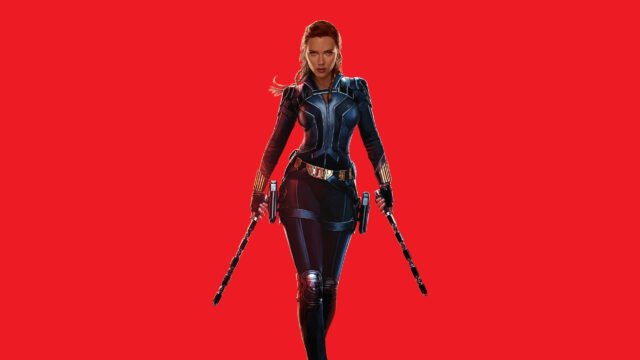 Scarlett Johansson Black Widow Action Pose 4K Desktop Wallpaper