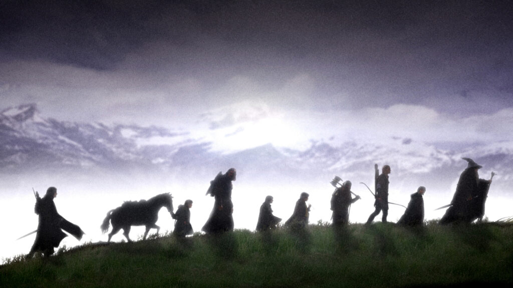 Fellowship of the Ring Silhouette Landscape PC Wallpaper