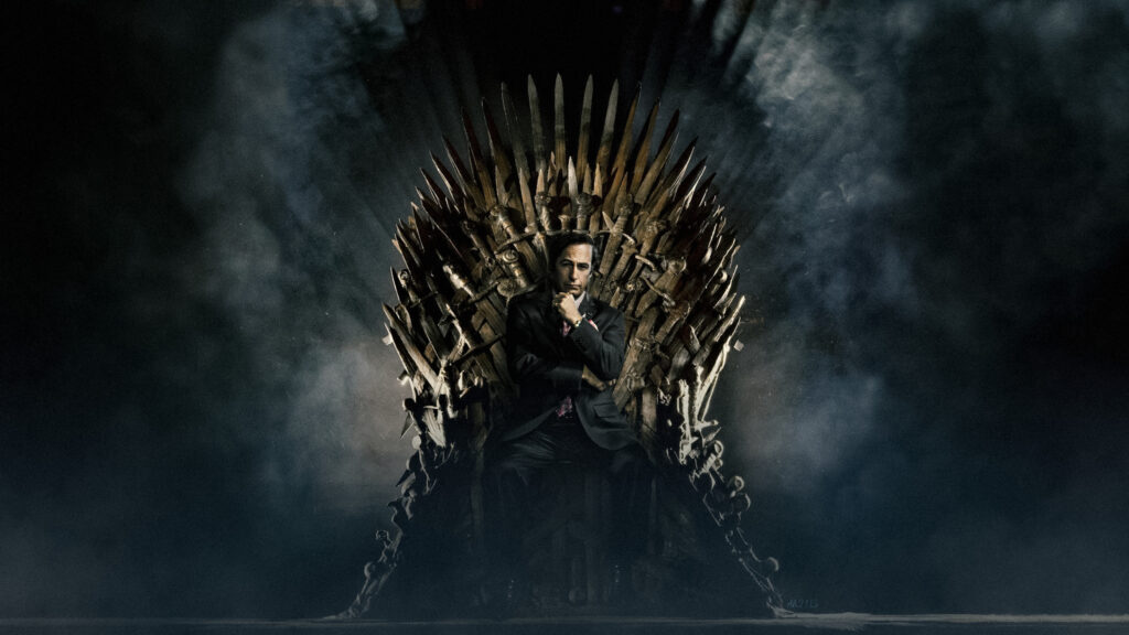 Saul Goodman on the Iron Throne Desktop Wallpaper