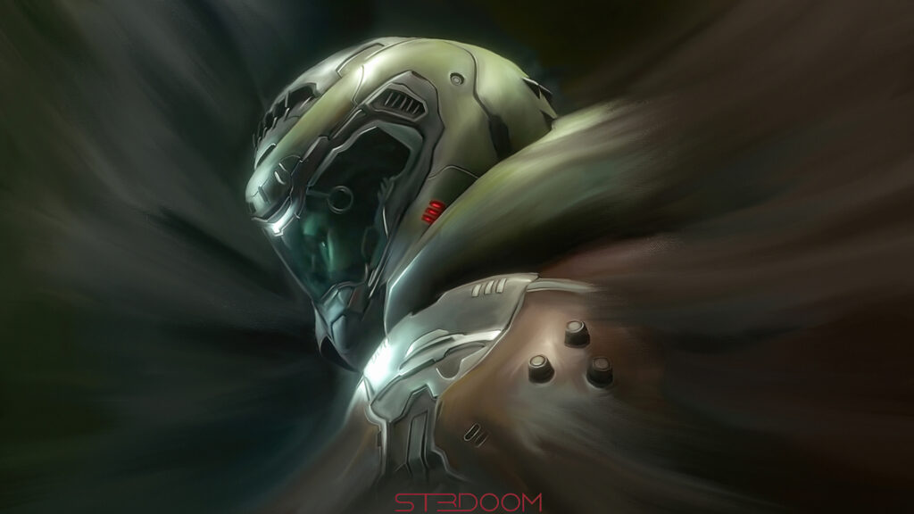 Futuristic Space Marine Armor Sci-Fi Desktop Wallpaper
