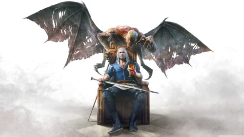 Geralt of Rivia and Vampire Throne 4K Wallpaper