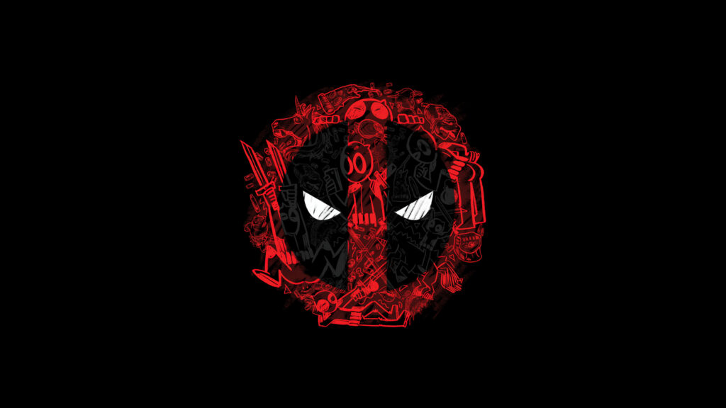 Abstract Deadpool Red and Black Graphic Design PC Wallpaper