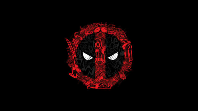 Abstract Deadpool Red and Black Graphic Design PC Wallpaper