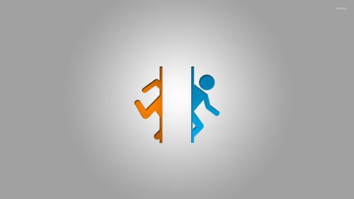 Portal Minimalist Gaming Icon Art Desktop Wallpaper