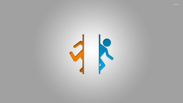 Portal Minimalist Gaming Icon Art Desktop Wallpaper