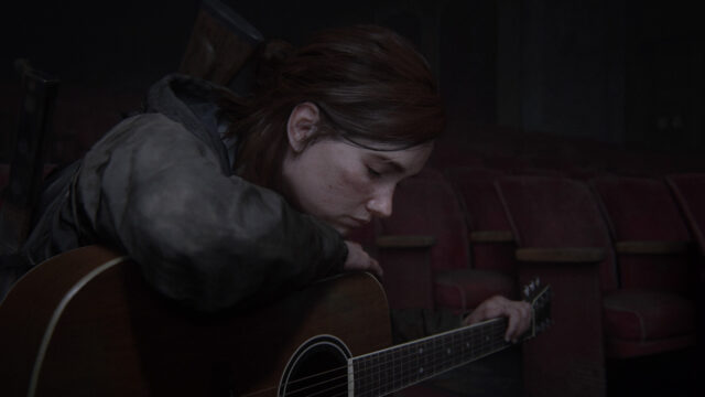 Ellie Williams Playing Guitar in The Last of Us Part II Desktop Wallpaper