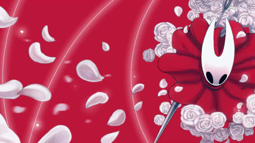 Hornet Hollow Knight Floral Aesthetic Desktop Wallpaper