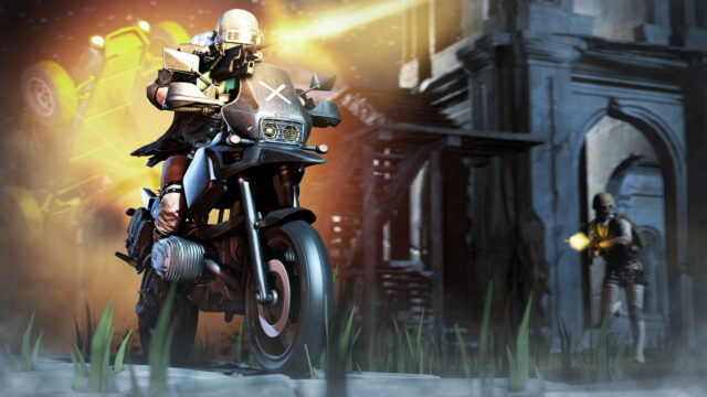 Action Packed Battle Royale Motorcycle Combat Desktop Wallpaper