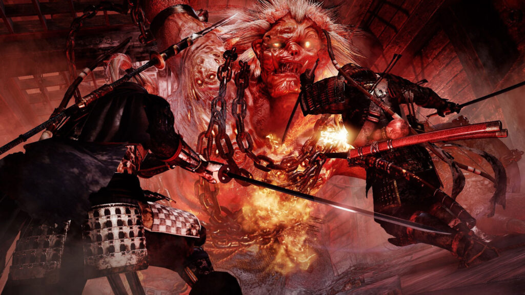 William Adams Battles a Giant Oni in Nioh PC Wallpaper