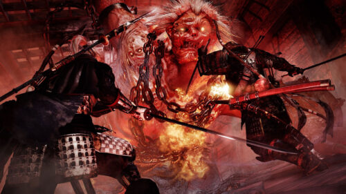 William Adams Battles a Giant Oni in Nioh PC Wallpaper