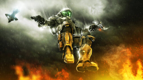 Edward Buck Falling in Action Halo 3 ODST Desktop Wallpaper