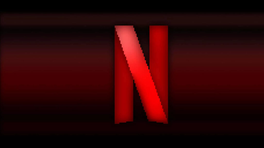 Red Netflix Icon Minimalist Desktop Wallpaper