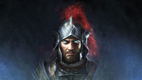 Fantasy Warrior Knight with Glowing Eyes 4K Desktop Wallpaper