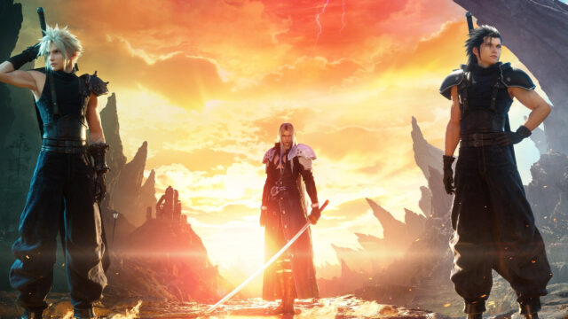 Final Fantasy VII Rebirth Sunset Battle Desktop Wallpaper