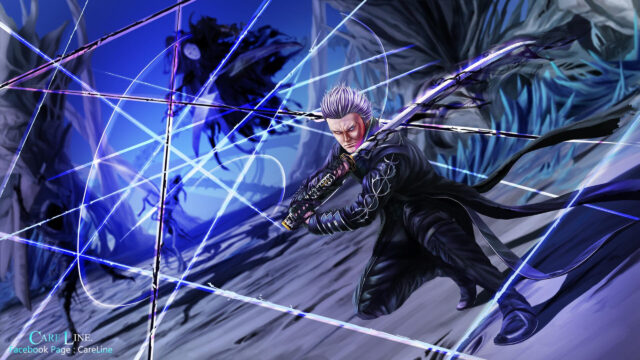 Vergil Devil May Cry Fighting Scene 4K Desktop Wallpaper