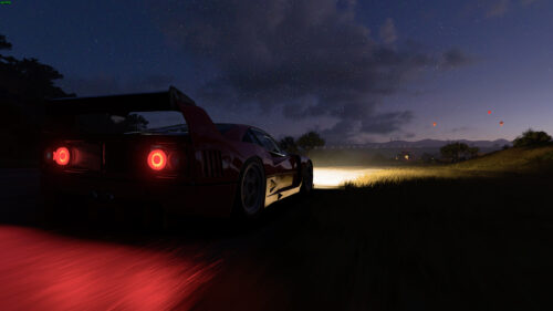 Ferrari F40 Racing Through the Night 4K Desktop Wallpaper