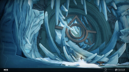 Mio: Memories in Orbit Ice Cave Scene Desktop Wallpaper