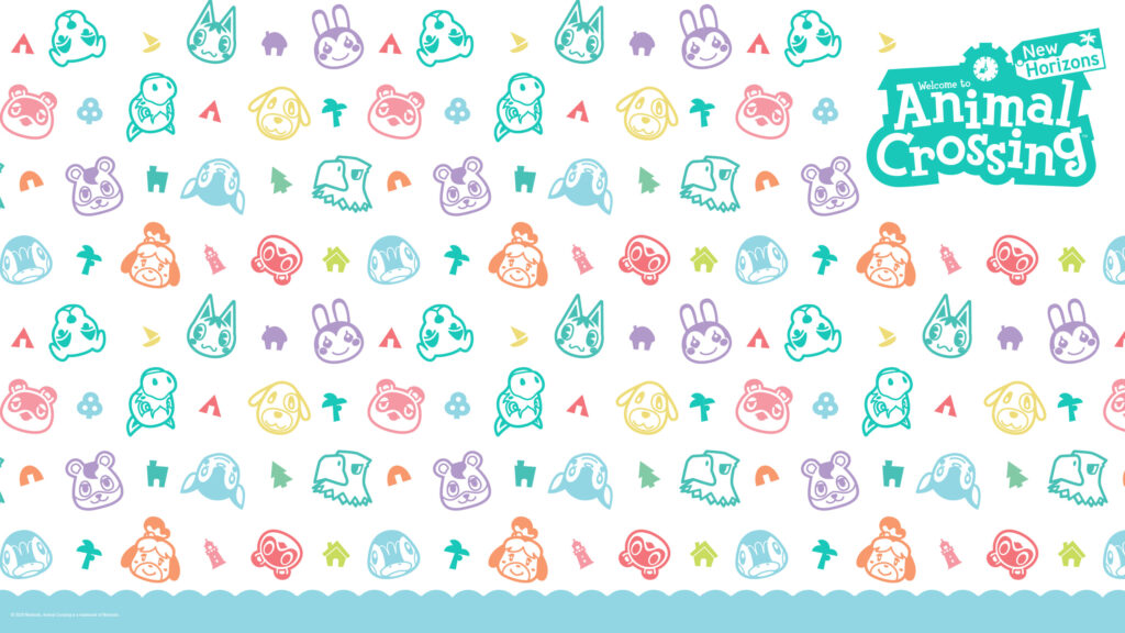 Animal Crossing New Horizons Pattern Desktop Wallpaper