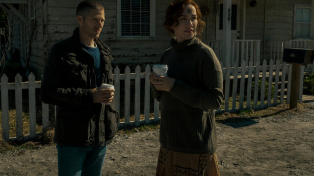 Midnight Mass Characters Standing by a House Desktop Wallpaper