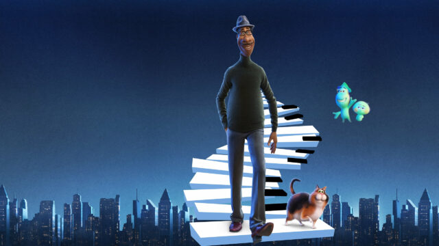 Joe Gardner and 22 from Soul on Piano Keys Desktop Wallpaper