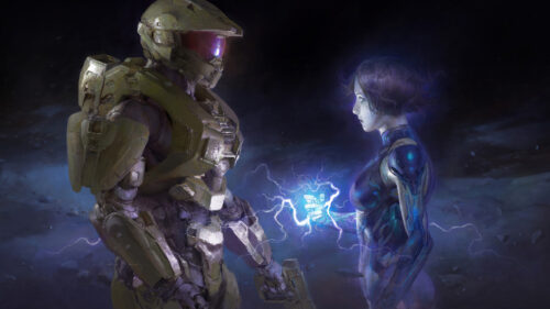 Master Chief and Cortana Digital Art Desktop Wallpaper