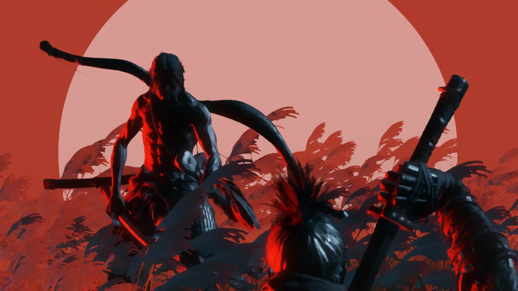 Ronin Duel Red Sunset Desktop Wallpaper