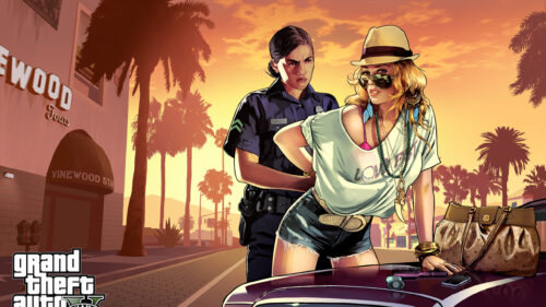 Grand Theft Auto V Police Arrest Scene Desktop Wallpaper