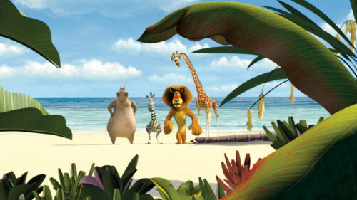 Madagascar Characters on Sandy Beach 4K Desktop Wallpaper