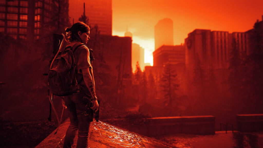 Ellie Standing in the Sunset Light Desktop Wallpaper