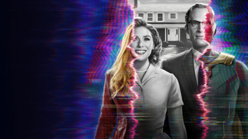 WandaVision Marvel Split-Style Glitch Effect 4K Desktop Wallpaper